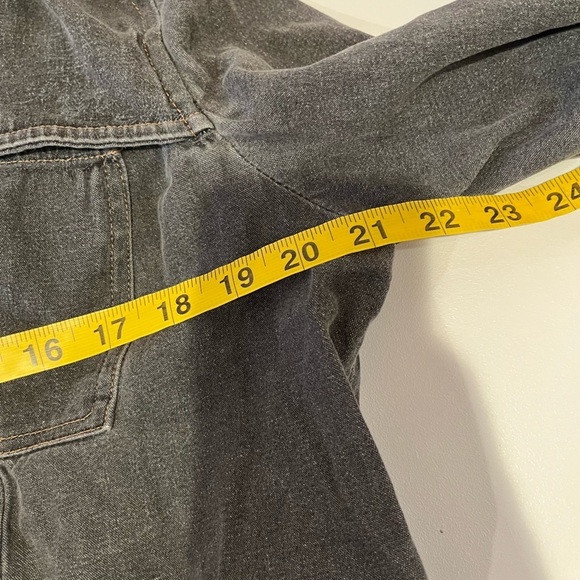 Y2K Renfrew Dark Gray Denim Jean Jacket grunge indie sleaze emo whimsigoth biker - Picture 8 of 9